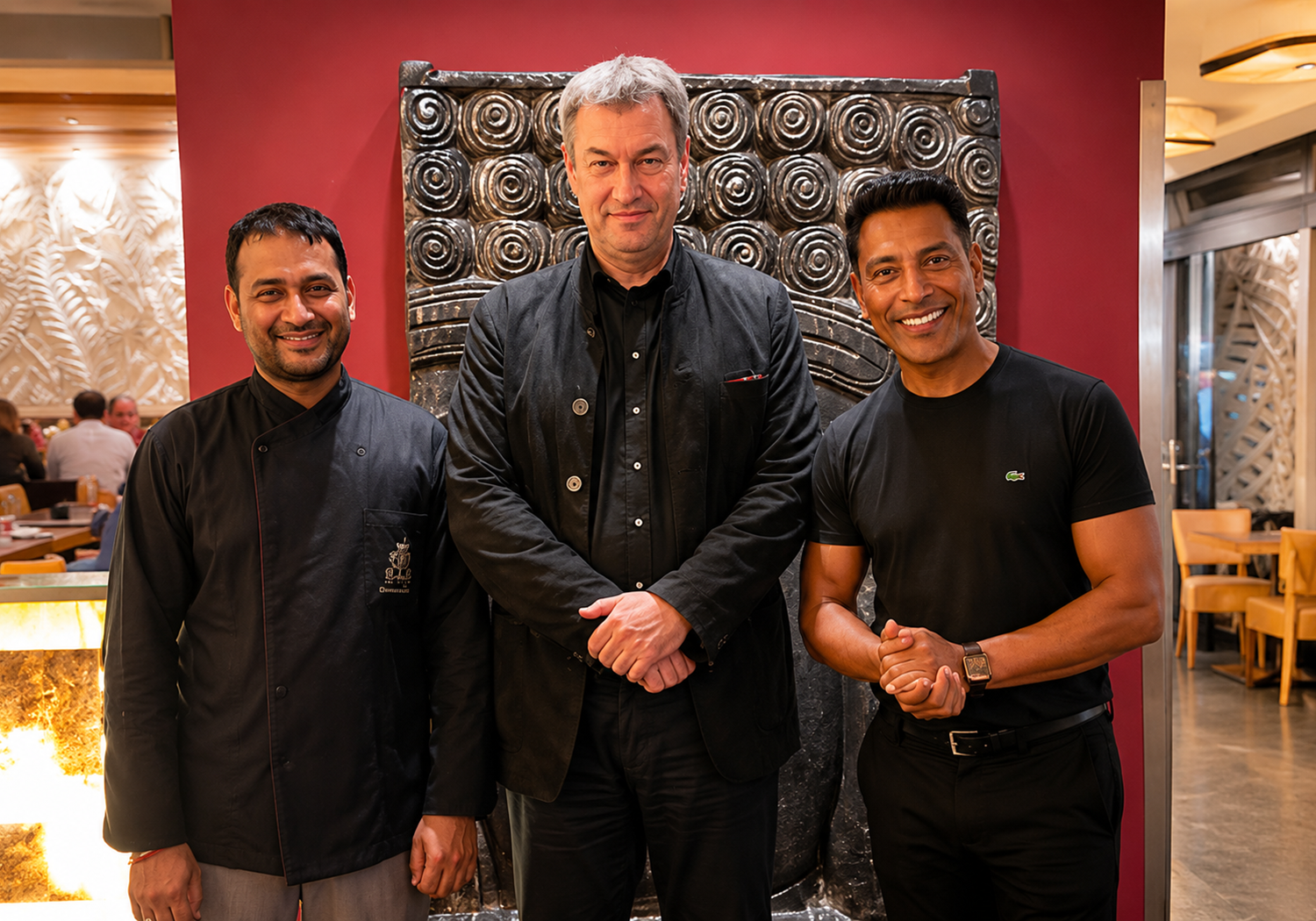 Markus Söder zu Gast im indischen Restaurant Amrit Berlin 2022